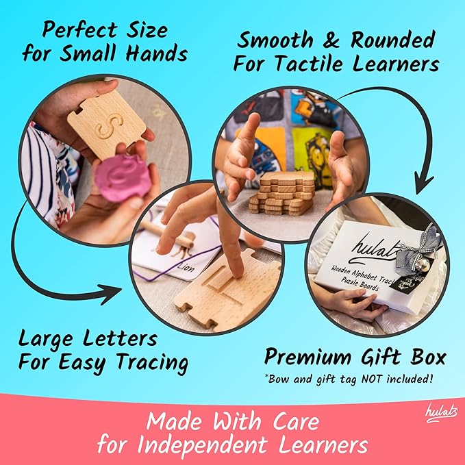 Hulats Montessori Letter Tracing Alphabet Learning Toy - Learn to Write Spelling & Tracing Letters Game Kids Ages 3-5 Sand Tray - Toddler Fine Motor Skills Toy 5 Year Old Home Schooling Material Pre-K