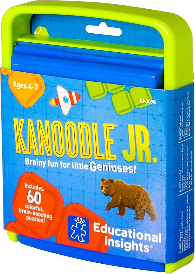 Educational Insights Kanoodle Jr. - 3D Brain Teaser Puzzles, Single Player Brain Game, Fun Travel Games for Kids, Challenging Logic Puzzle Games and Gifts for Boys & Girls Ages 4+