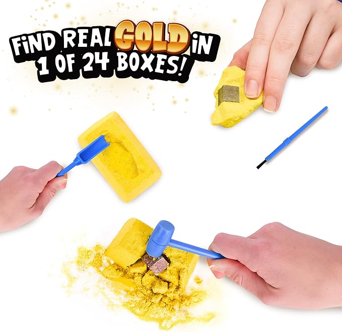 Sunny Days Entertainment Gold Dig Kit, Mystery Science Toy for Kids, Party Favor, Goodie Bags, Valentine's Day Gift for Girls and Boys, 5+