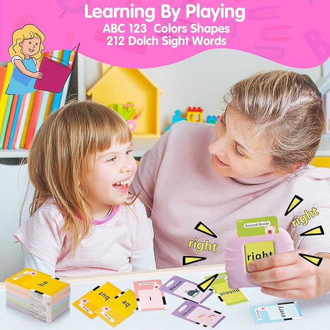 QuTZ ABC Flash Cards for Toddlers 2-4, Autism Toys, Speech Therapy Educational Cards with 272 Words for Boys and Girls