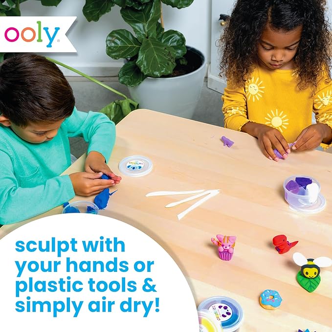 Ooly Creatibles, 24 Colors Air Dry Clay Kit for Kids Craft, Modeling Clay with 3 Shaping Tools, Craft Supplies & Materials, Airdry DIY Art Set for Kids Ages 6 and Up
