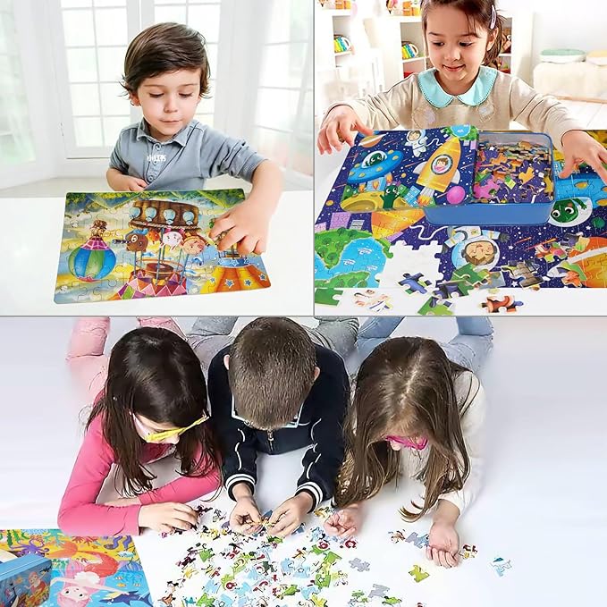 100PCS Kids Puzzles Wooden Block Jigsaw Puzzles for Kids Ages 6-8 8-10 10-12 Educational Learning Toys Set for Boys and Girls(Cat)
