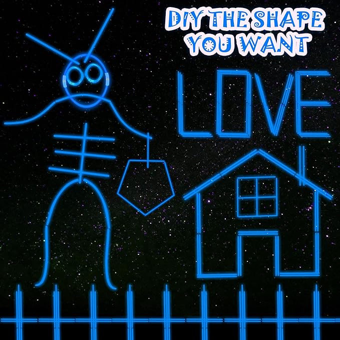 100 pk 8" Glow Sticks Bulk Party Favors, Light up Glow Necklaces & Bracelets in the Dark Party Supplies For Christmas Halloween 4th of July Birthday Neon Party (100 * Blue)