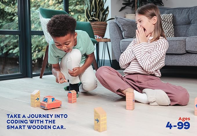 Cody Block Starter Set, Educational Wooden Building Blocks Coding and Car STEM Toys for Preschool Kids Ages 4+