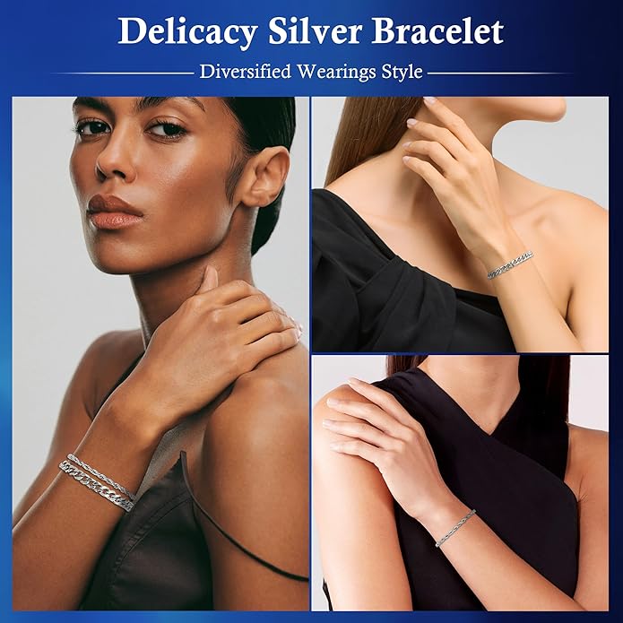 PEALICIOUS Bracelets for Men Jewelry as 2 PCS Silver/Gold Bracelet for Men Chain, 7-10In Stainless Steel Bracelets for Men Fathers Days Gifts for Boys Pulseras Para Hombres Mens Accessories