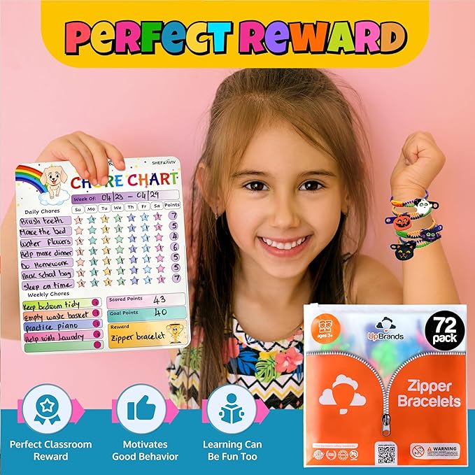 UpBrands 72-Pack Halloween Fidget Zipper Bracelets Bulk - Exciting Sensory Toys for Kids & Adults, Perfect for Fun Halloween Goodie Bags Stuffers and Party Favors Kit