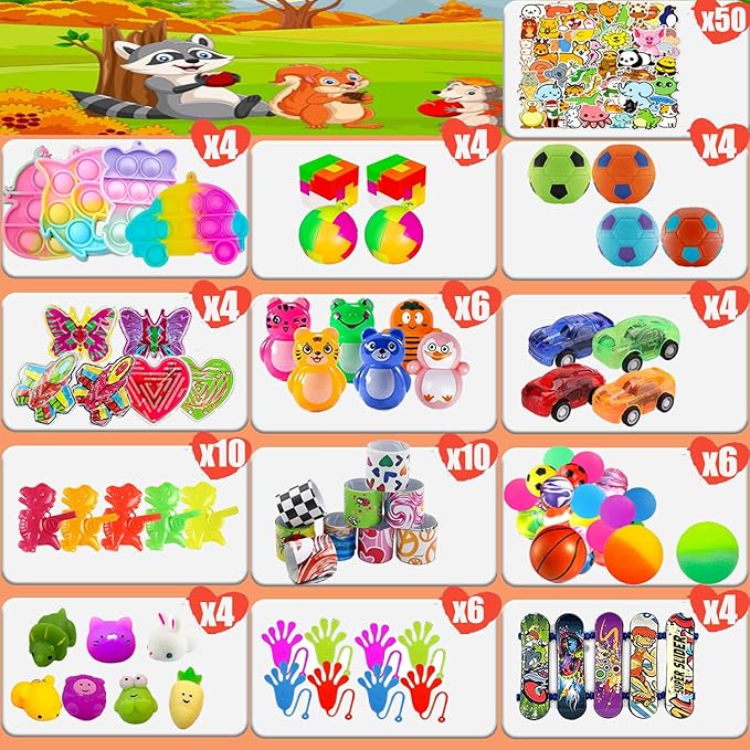116 Pcs Prizes for Kids Classroom, Treasure Box Toys for Classroom, Treasure Chest, Birthday Party Favors for Kids 4-8, Pinata Fillers Goodie Bag Stuffers, Bulk Valentines Gift for Kids Classroom