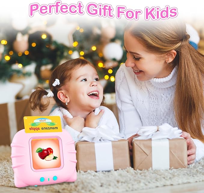 Spanish Flash Cards for Kids Toddlers 1-3, Bilingual Buddy Talking Flash Cards, Spanish Learning for Kids, Pocket Speech Therapy Toys, Montessori Language Learning Toys, 224 Sight Words