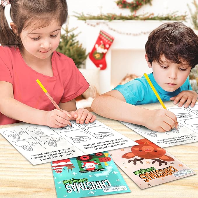 ArtCreativity Christmas Coloring Books for Kids Bulk, Pack of 24, 8.5" X 11" Large Booklets, Fun Christmas Treats Prizes, Favor Bag Fillers