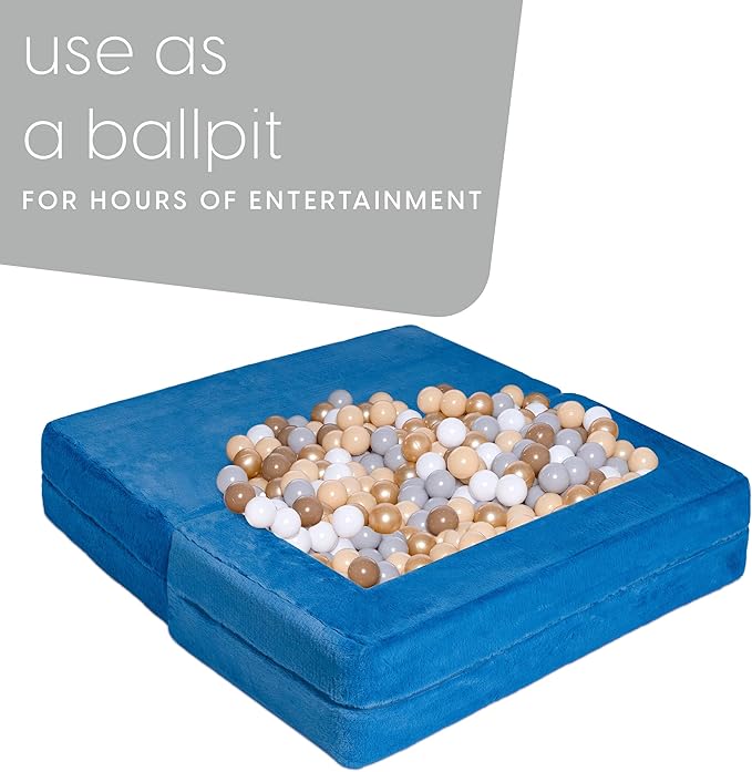 Kids Modular Sofa Blueberry Fur with Round Pillow, Kids Sofa for Toddler and Baby Playroom/Bedroom Furniture with Bonus Pillow