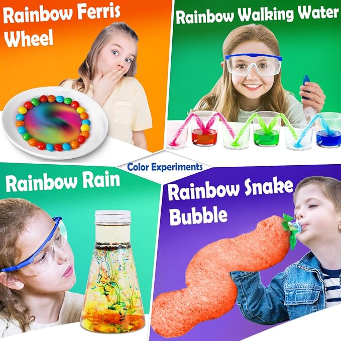 UNGLINGA 60+ Science Experiments Kits for Kids, Boys Girls Toys Gifts, Science Lab STEM Activities Educational Project with Chemistry Set, Erupting Volcano, Magic Colour