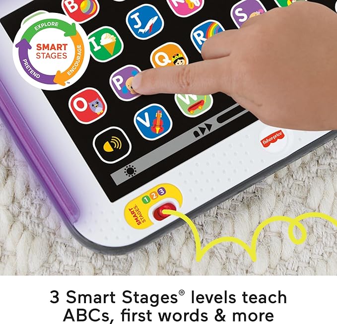 Fisher-Price Toddler Learning Toy Laugh & Learn Smart Stages Tablet Pretend Computer with Music & Lights for Kids Ages 1+ Years