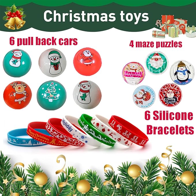118 Pcs Christmas Party Favors for Kids,Fidget Treasure Box Toys for Classroom Prizes,Pinata Filler,Goodie Bag Stuffers,Treasure Chest,Stocking Stuffers,Prize Box Bulk Mini Toys for Boys Girls