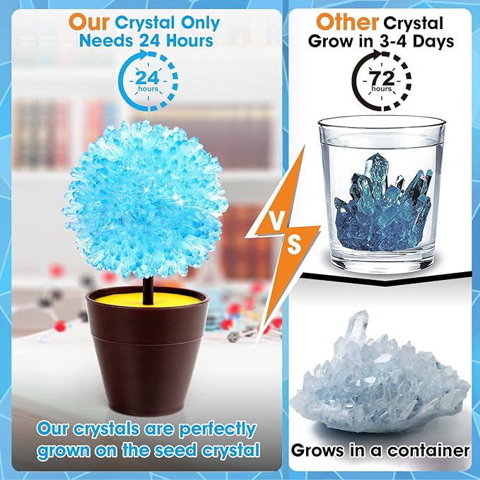 GobiDex Crystal Growing Kit, Science Kits for Kids Age 8-12, Grow Fast in (24H) Science Experiments Lab Toys, DIY STEM Projects Learning & Educational Toys, Crafts Gift Boys & Girls Ages 6 7 8 9 10 12
