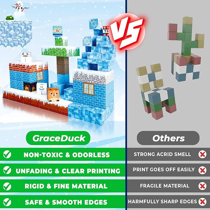 Magnetic Blocks - 100PCS Magnetic Blocks Build Frozen Castle - Magnetic Toys for Montessori Toddler Christmas Birthday Gifts - STEM Sensory Toys for 3 4 5 6 7 8 9 10 Year Old Girls