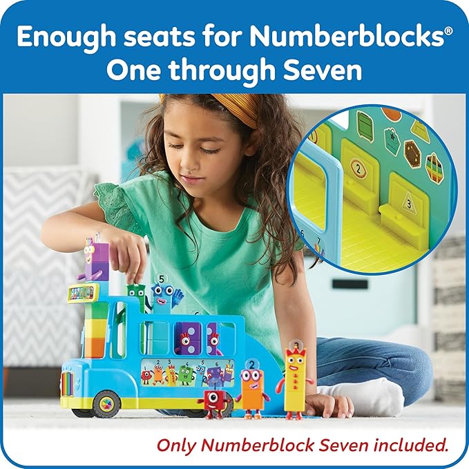 hand2mind Numberblocks Rainbow Counting Bus, Music Toys for Kids Ages 3-5, Toddler Musical Toys, Play Figure Playsets, Number Toys, Preschool Learning Toys, Math Toys, Birthday Gifts for Kids