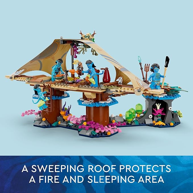 Lego Avatar: The Way of Water Metkayina Reef Home 75578, Building Toy Set with Village, Canoe, Pandora Scenes, Neytiri and Tonowari Minifigures, Movie Set