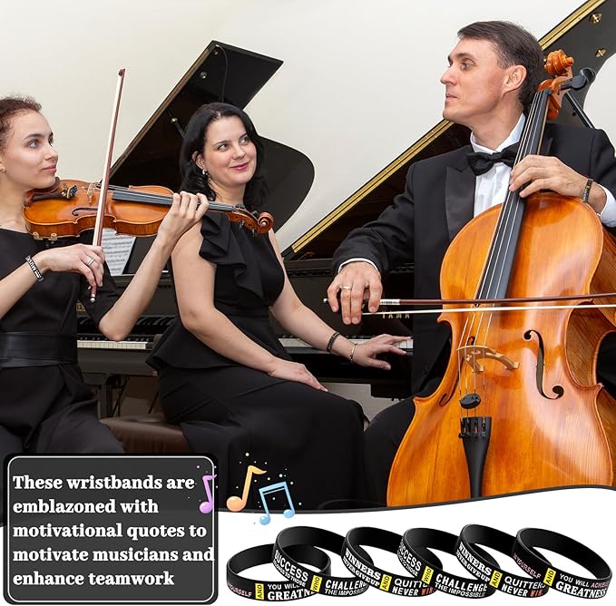 Deekin 90 Pcs Piano Notes Silicone Bracelets Music Inspirational Bracelets Piano Notes Theme Party Supplies Music Party Favors Music Gifts Piano Recital Gifts for Music Lover Musicians, 3 Styles