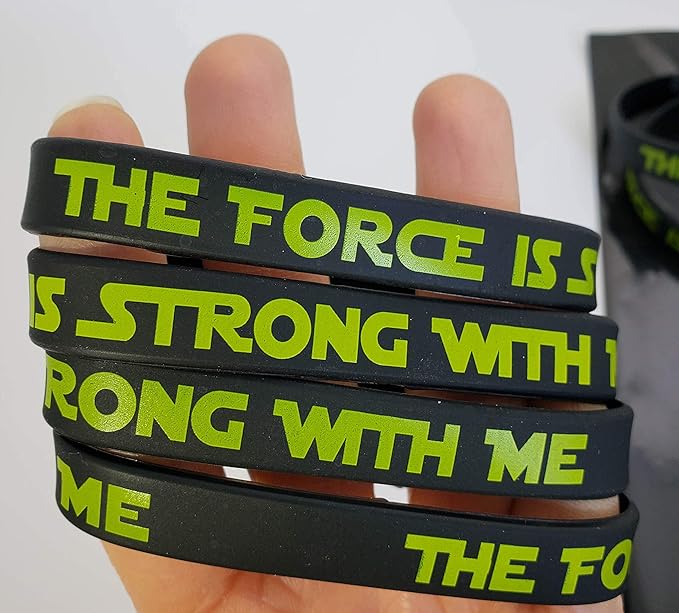 The Force Party Favors Bands, Galaxy Wars Theme Birthday Supplies Goody Bag Kids Teen Tween Size Wrist Bracelets for Boys Girls - Rubber Band Bracelets - Silicone Bracelets for Girls (24 Pack)