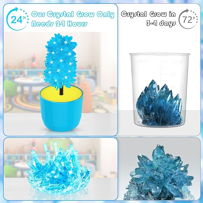 sdaymol Glowing Crystal Growing Kit, Science Kits for Kids Age 8-12, DIY Educational Science Experiments Lab Toys - STEM Projects Toys for Kids & Teen Boys/Girls Arts & Crafts Kits Ages 6 7 8 9 10 12