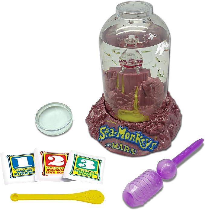 BANDAI The Original Sea Monkeys - Sea Monkeys On Mars - Grow Your Own Pets Science Kit- Includes Eggs, Food, and Water Purifier