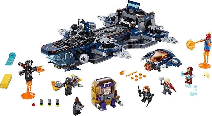 Super Heroes Lego 76153 Marvel Avengers Helicarrier Toy with Iron Man, Thor & Captain Marvel, Series