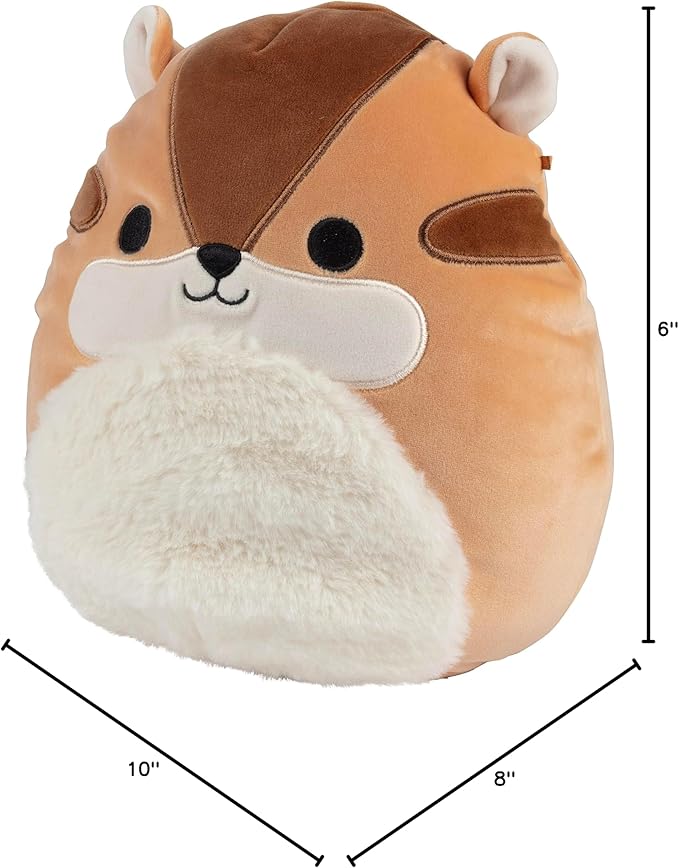 Squishmallows Original 10-Inch Melzie The Chipmunk - Official Jazwares Plush - Collectible Soft & Squishy Chipmunk Stuffed Animal Toy - Add to Your Squad - Gift for Kids, Girls & Boys
