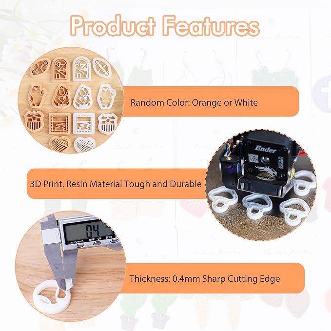 Puocaon Sports Polymer Clay Cutters - 16 Shapes Clay Cutters for Jewelry Making, Sports Theme Clay Earring Cutters, Tennis Badminton Billiards Clay Cutters, Plentiful Sports Clay Jewelry Cutters Set