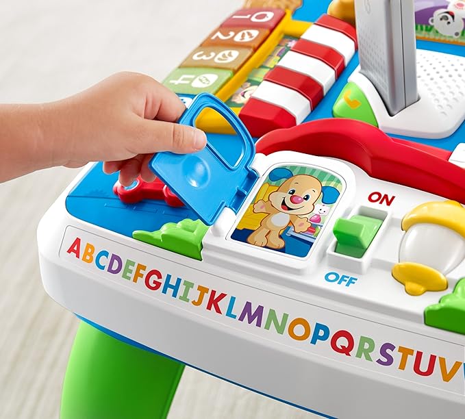 Fisher-Price Baby to Toddler Toy Laugh & Learn Around The Town Learning Activity Table with Music & Lights for Infants Ages 6+ Months (Amazon Exclusive)