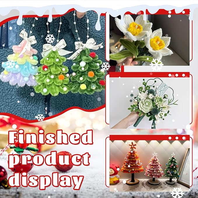 LOKUNN Pipe Cleaners, 200 Pcs Red Pipe Cleaners Craft Set, Solid Color Chenille Stems, DIY Arts and Crafts with Adhesive Eyes and Storage Box, Christmas Halloween Decoration Art Supplies