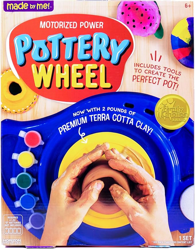 Made By Me Motorized Power Pottery Wheel - at Home Pottery Making – Clay Sculpting Activity for Kids Ages 6 and Up