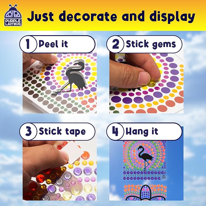 SUNGEMMERS Window Art Kids Crafts - Fun Arts and Crafts for Kids Ages 8-12 & Birthday Gifts for Girls 6 7 8 9 10 Year Old - Crafts for Girls 8-12, Valentines Gifts for Kids 6-8 7-10, Toys for Ages 5-7