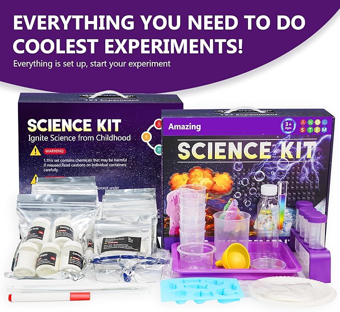 STEM Science Kits for Kids Age 8-12, Mini Science Lab with 75+ Easy Science Experiments, Featuring Chemistry Set, Science Magic, Earth Science, Educational Toys for Boys and Girls