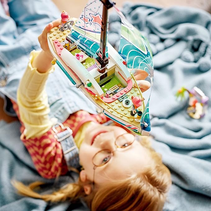 LEGO Friends Stephanie's Sailing Adventure Toy Boat Set 41716, Sailboat Building Toy with Island, Drone, and 3 Mini Figures, Creative Sailing Gift for Kids, Girls, Boys Age 7+ Years Old