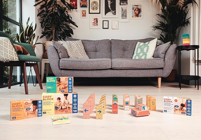 Cody Block Record & Play Expansion Set, Educational Wooden Building Blocks and Car STEM Toys for Preschool Kids Ages 7+