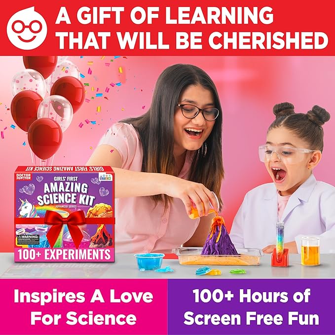 Doctor Jupiter My First Amazing Science Kit for Girls Ages 4+ | Birthday Gift Ideas for 4-5-6-7-8-9-10-11-12 Year Old Girls | STEM Learning & Educational Toys | Advanced Science Experiment Series