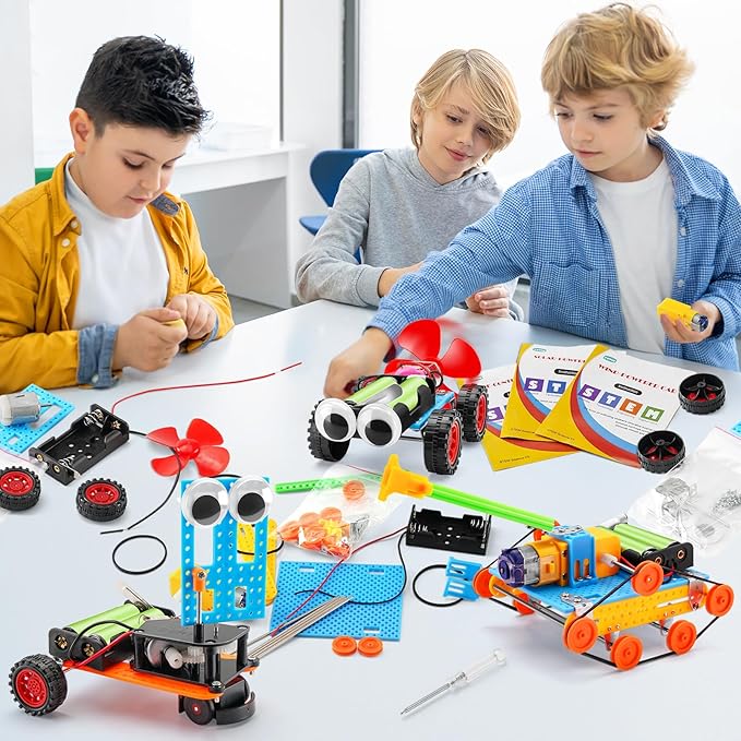 STEM Kits for Kids Age 8-10, STEM Toys for 6 7 8 10 12 Year Old Boys Girls Gifts, Robot Building Kits for Boys Crafts 8-12 5-7, Science Experiments for Kids 5 6-8 8-13, Car Engineering Activities Kit