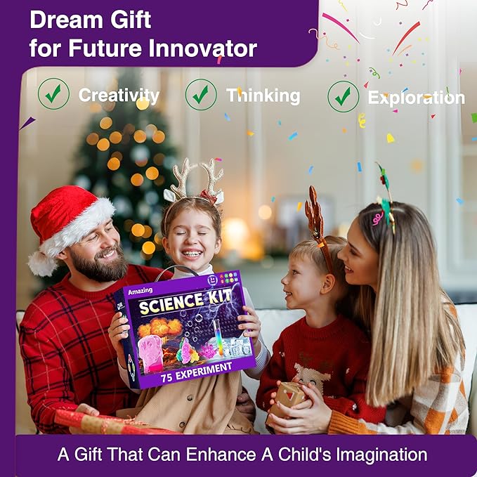 STEM Science Kits for Kids Age 8-12, Mini Science Lab with 75+ Easy Science Experiments, Featuring Chemistry Set, Science Magic, Earth Science, Educational Toys for Boys and Girls