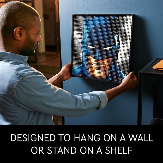 LEGO Art Jim Lee Batman Collection 31205 Building Blocks - Superhero Canvas Wall Decor with Joker, Harley Quinn, or Batman Portraits, DC Comics DIY Poster, Gift Idea for Men, Women, and Adults