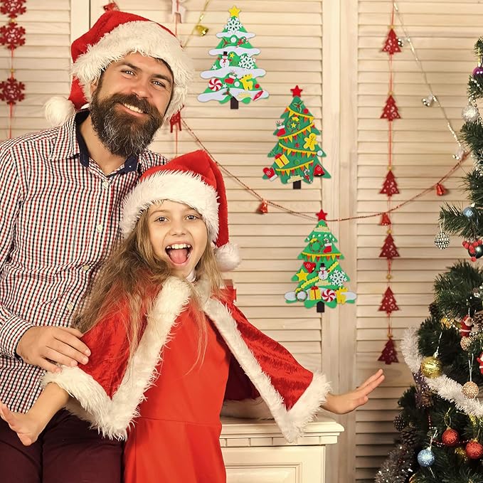 Elcoho 24 Kits DIY Foam Christmas Tree Foam Crafts Xmas Party Favors Christmas Foam Stickers for Making Crafts Christmas Tree Fun Home Activities