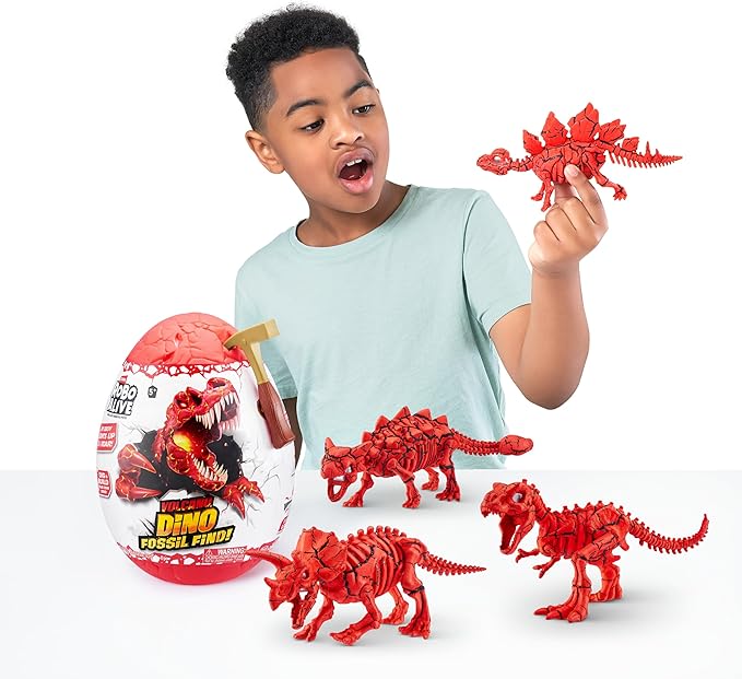 Robo Alive Volcano Dino Fossil Find T-Rex by ZURU Boys Age 5+ Dig and Discover, STEM -Excavate Prehistoric Fossils, Educational Toys, Great Science Kit Gift (T-Rex)