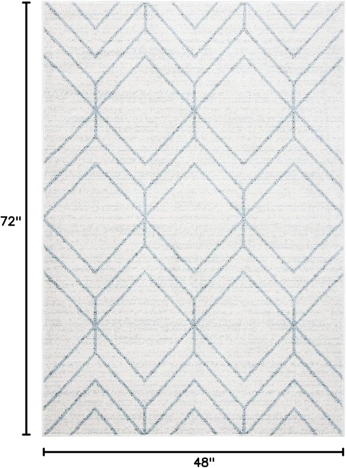 SAFAVIEH Adirondack Collection Accent Rug - 4' x 6', Grey & Blue, Modern Geometric Design, Non-Shedding & Easy Care, Ideal for High Traffic Areas in Entryway, Living Room, Bedroom (ADR241K)