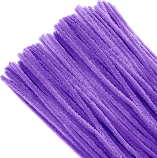 TOAOB 100pcs Pipe Cleaners Light Purple Pipe Cleaners Chenille Stems 6mm x 12 Inch Pipe Cleaners Craft Supplies for Art DIY Crafts Decorations