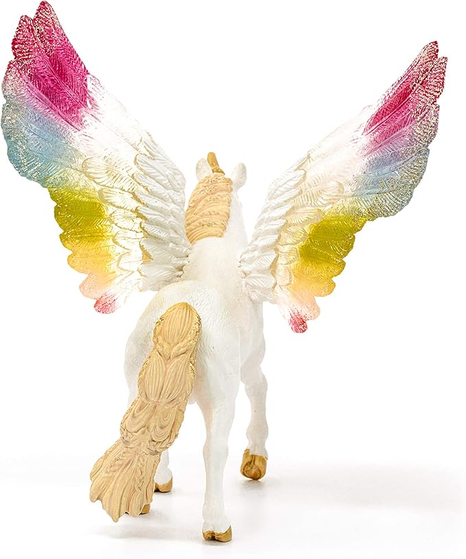 Schleich bayala, Unicorn Toys for Girls and Boys, Winged Rainbow Unicorn with Glitter Wings, Ages 5+, Multicolor, 7 inch