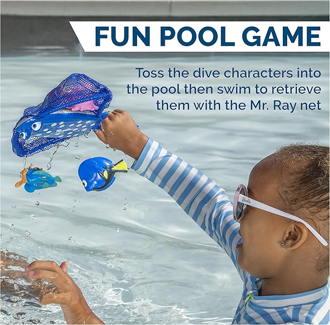 SwimWays Disney Finding Dory Mr. Ray's Dive and Catch Game, Bath Toys and Pool Party Supplies for Kids Ages 5 and Up