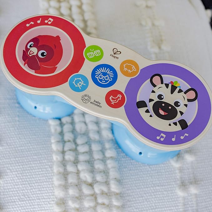Baby Einstein Upbeat Tunes Magic Touch Wooden Drum Musical Toy Ages 6 Months +