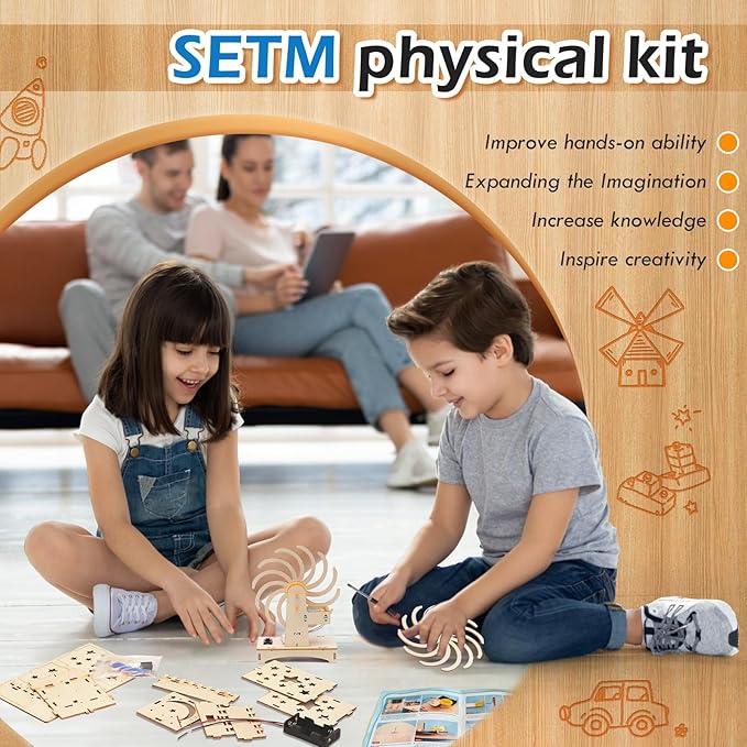 STEM Toys Wooden Building Kit for Kids Ages 8-12,Physics Science Wood Craft Set for Kids,DIY Science Building Projects for 6-8 with Hands-on Learning Activities-Educational Science Craft Model Kit