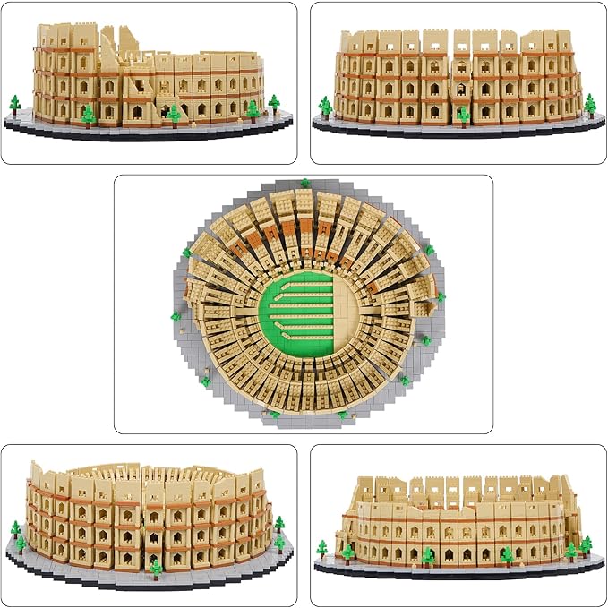 Building Blocks Set Roman Colosseum Model Micro Building Blocks 5594 PCS Famous Architecture Model Mini Building Kit, Gift for Kids and Adults