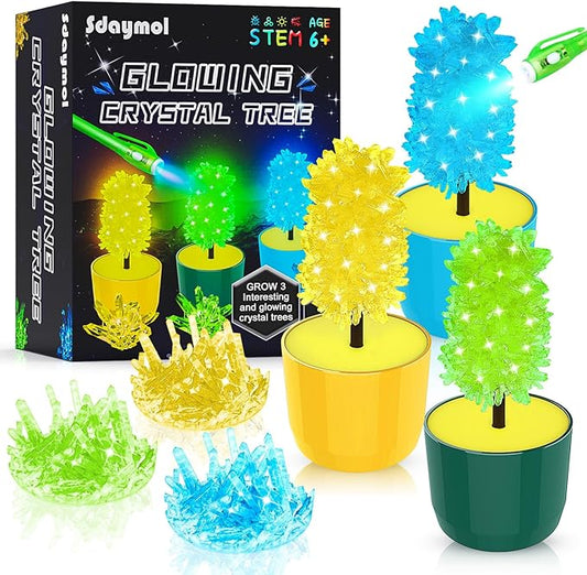 sdaymol Glowing Crystal Growing Kit, Science Kits for Kids Age 8-12, DIY Educational Science Experiments Lab Toys - STEM Projects Toys for Kids & Teen Boys/Girls Arts & Crafts Kits Ages 6 7 8 9 10 12