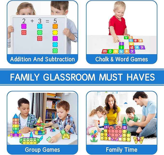 Magnetic Tiles Toddler Building Blocks Toys, Magnet Montessori Kids Toys for 3+ Year Old Boys and Girls, Preschool Learning Sensory STEM Education Toys Games, Birthday Gifts Idea for Kids Toddlers.